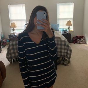 striped long sleeve sweater